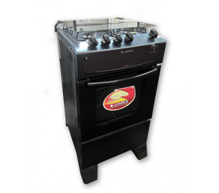 COCINA JAMES TOP 4H C-115 INOX NEGRO