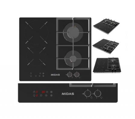 ANAFE MIDAS 4HORNALLAS  2 GAS 2 VITROCERAMICA