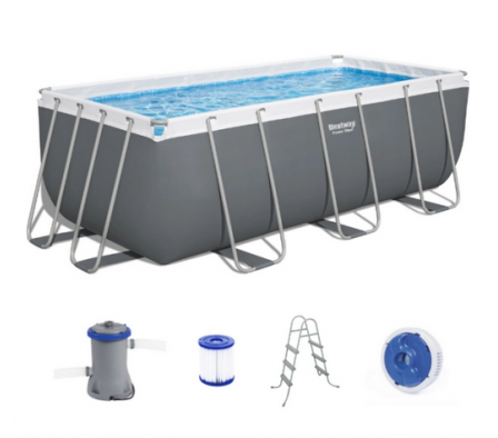 PISCINA RECT. C/ EST. MET. 8.124LTS POWER STEEL. BESTWAY