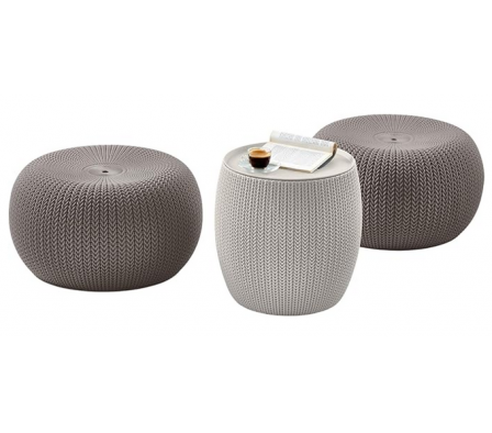 JUEGO DE 2 PUFFS + MESITA DE APOYO COZY URBAN